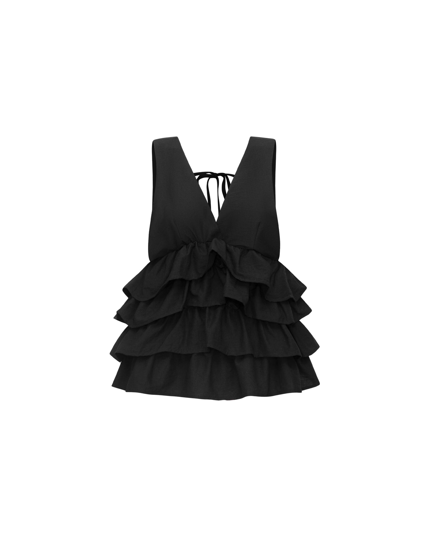 MELANCHOLY ROSELLE TIERED TOP (BLACK)