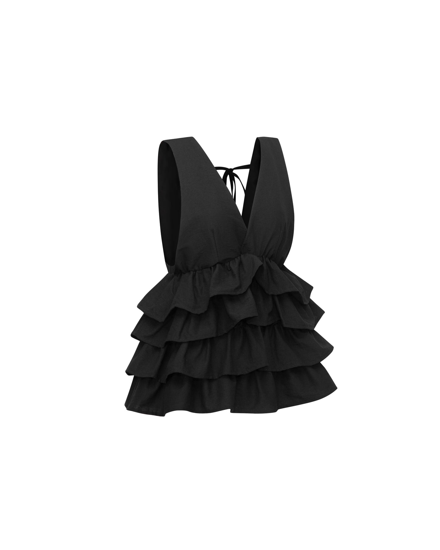 MELANCHOLY ROSELLE TIERED TOP (BLACK)