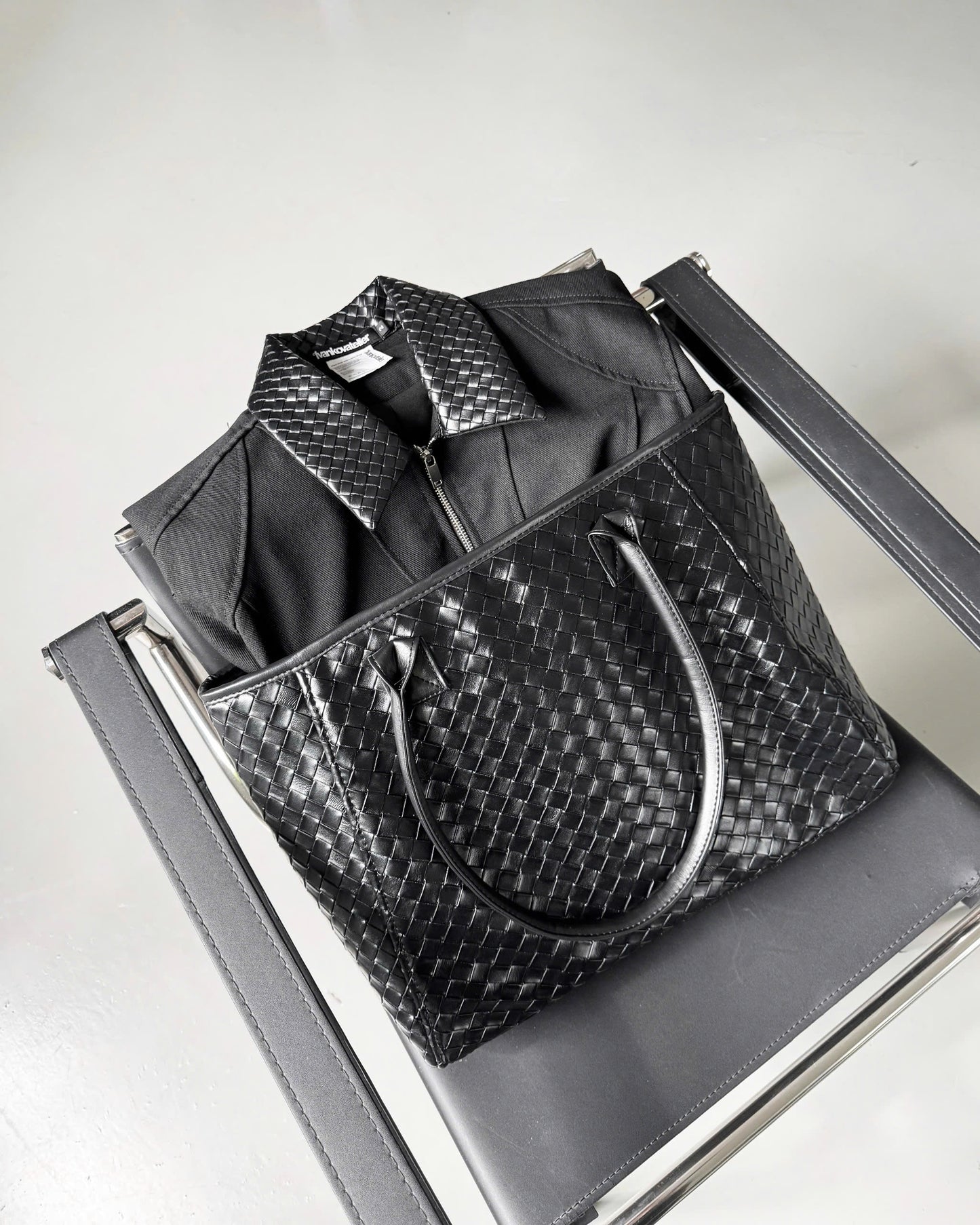 Faux Woven Leather Bag