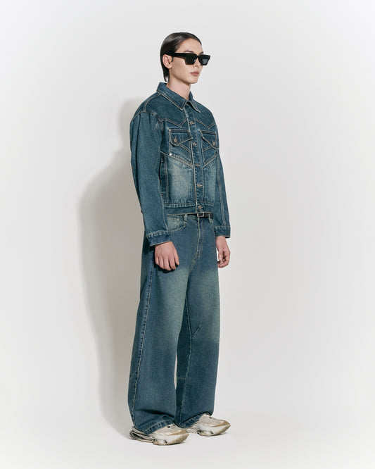 Loose Fit Vintage Wash Jeans