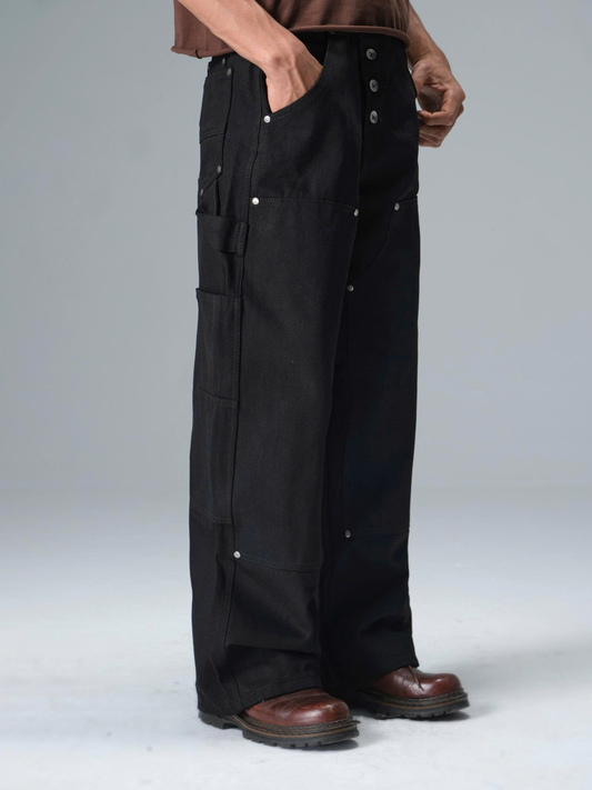 Rivets Dknee Raw Denim Pants