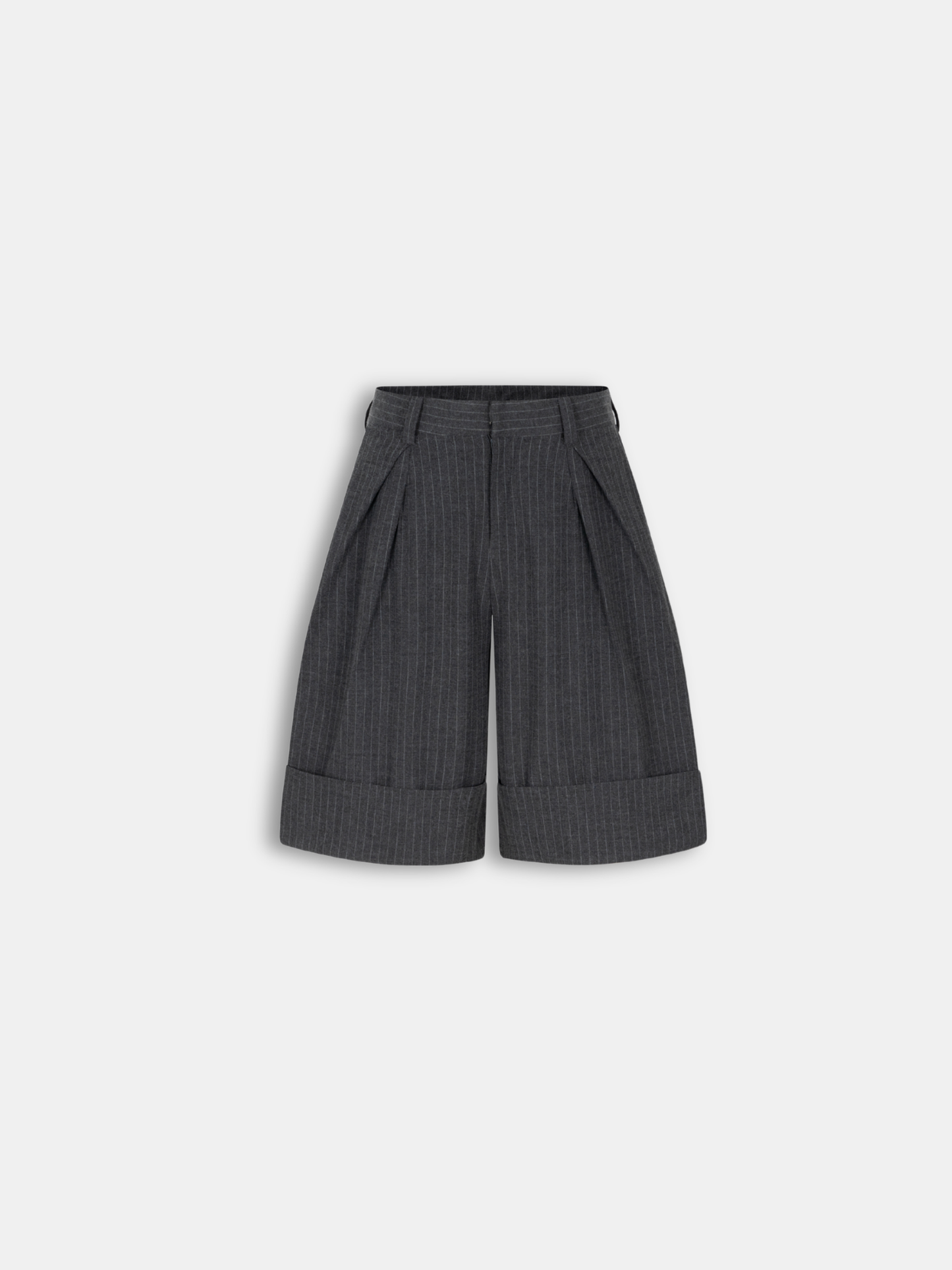 Knife Pleated Striped Shorts