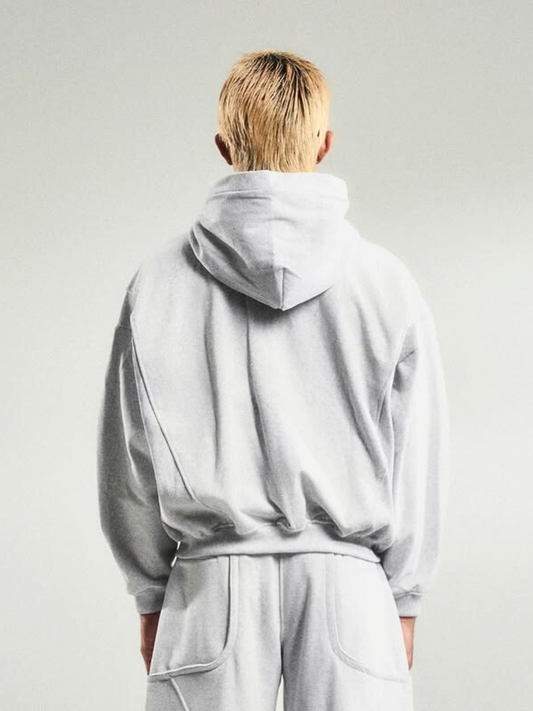 Pattern Oversized Zip-up Hoodie