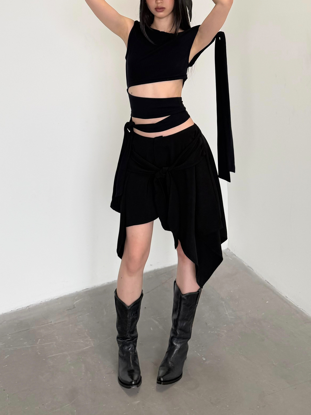 Tie-up Mini Skirts