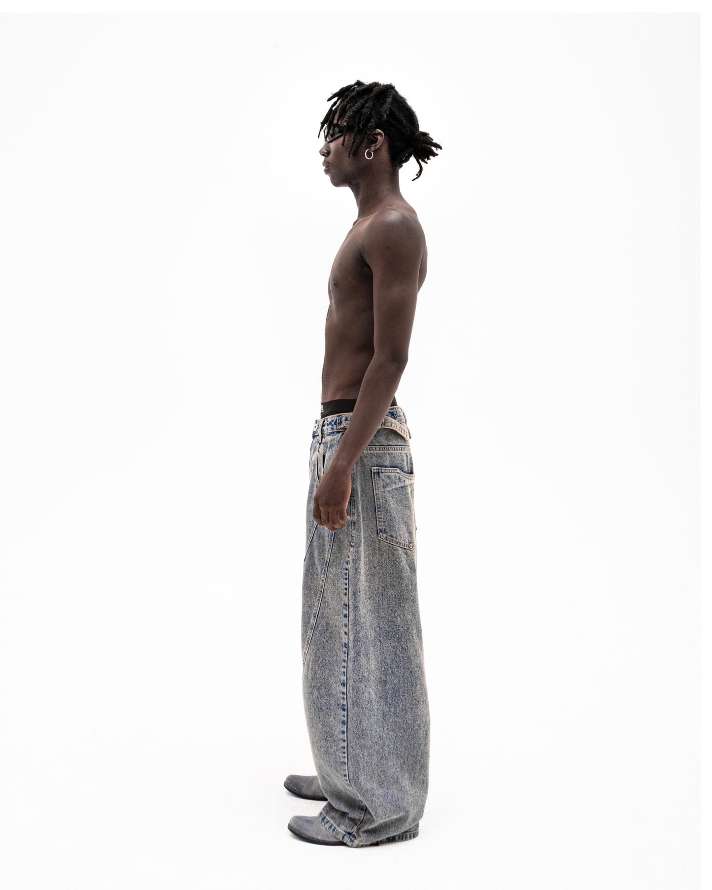 IVANKOV SCAR WASHED DENIM PANTS