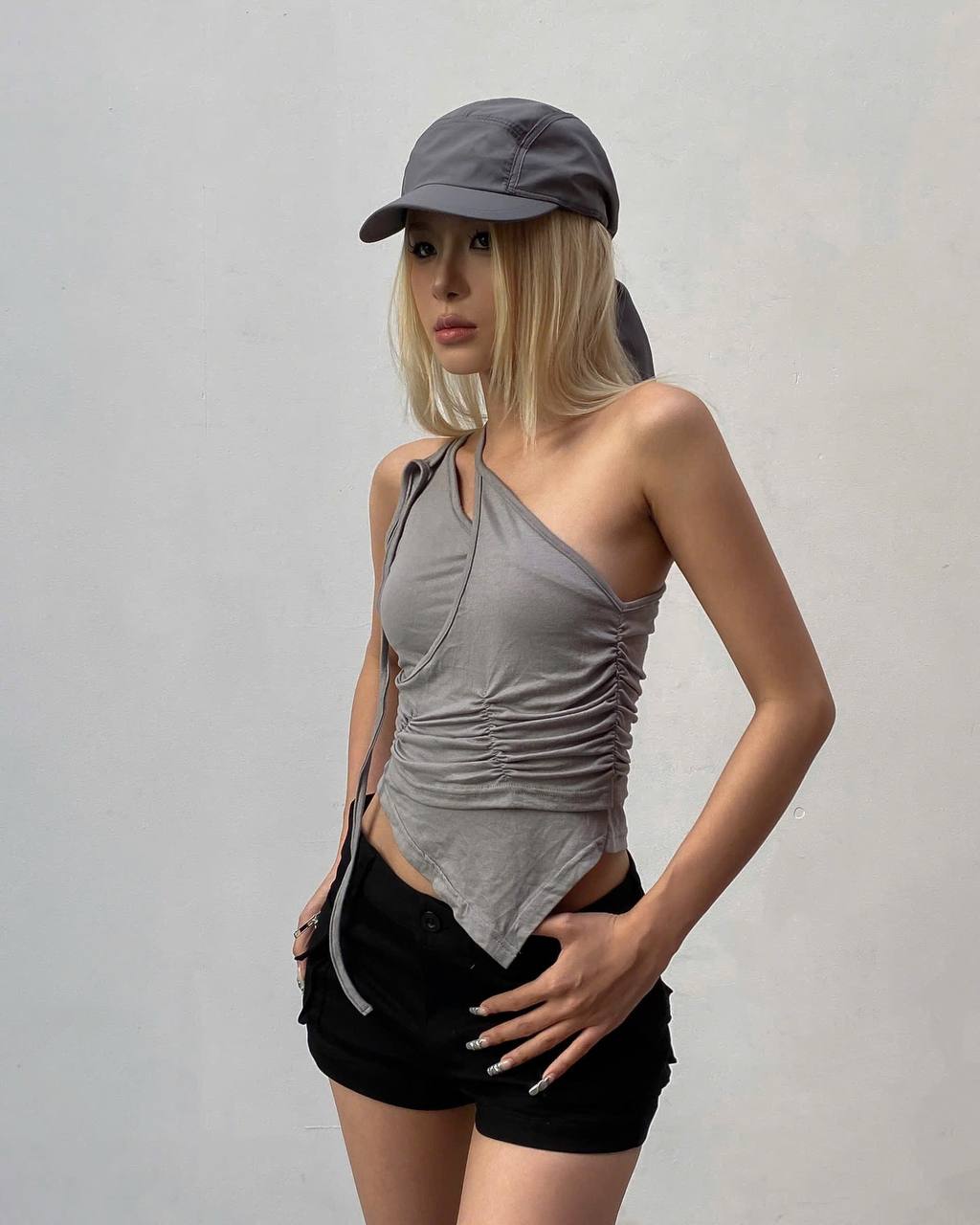 SAGITTARIUS.APLUS NYLON SCARF CAP (GREY)