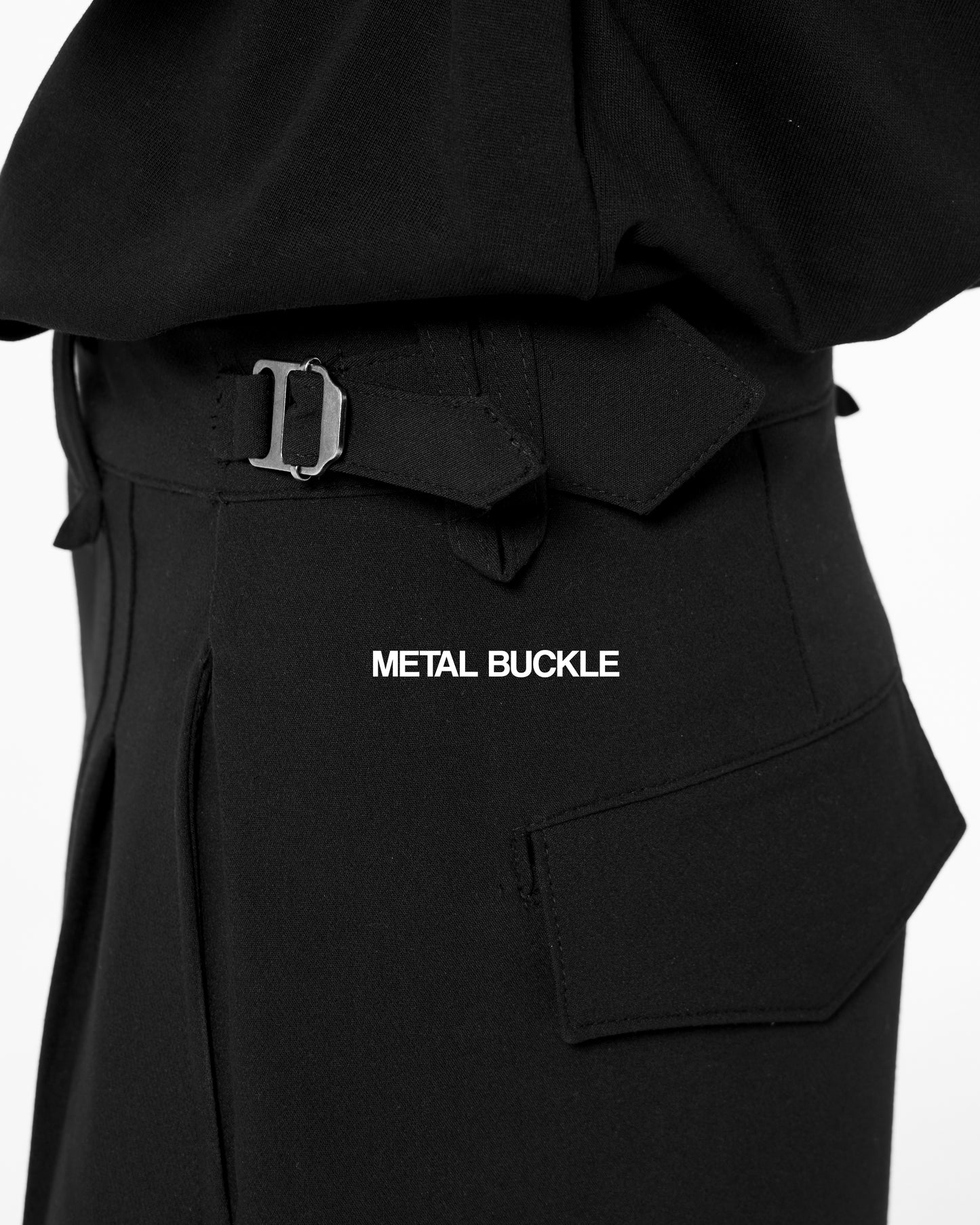 Plissé Black Wide Pants