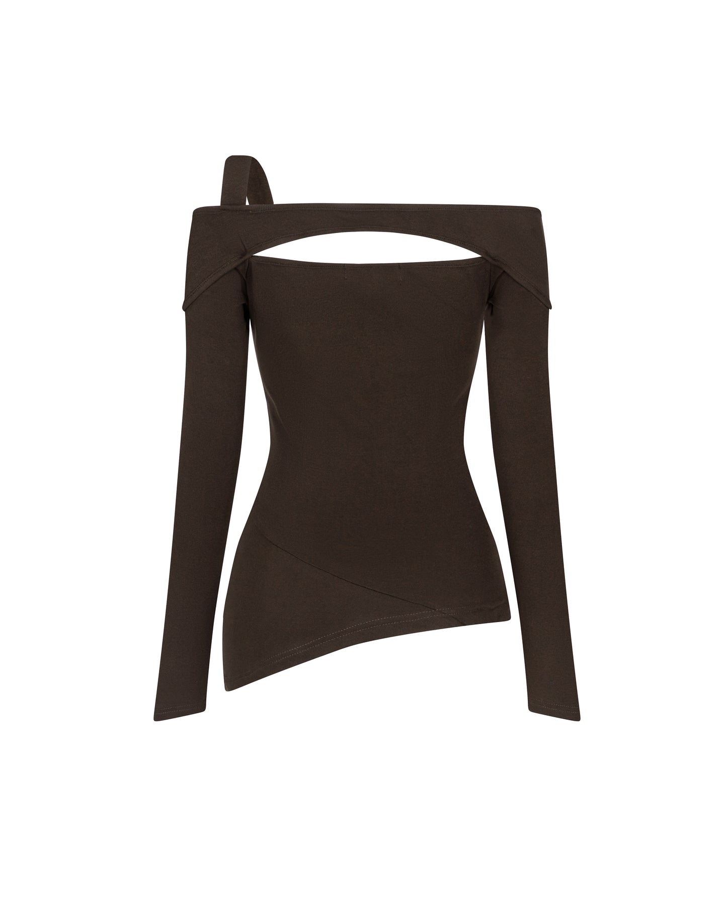 SEMBLANCE ASYMMETRICAL TOP - Brown
