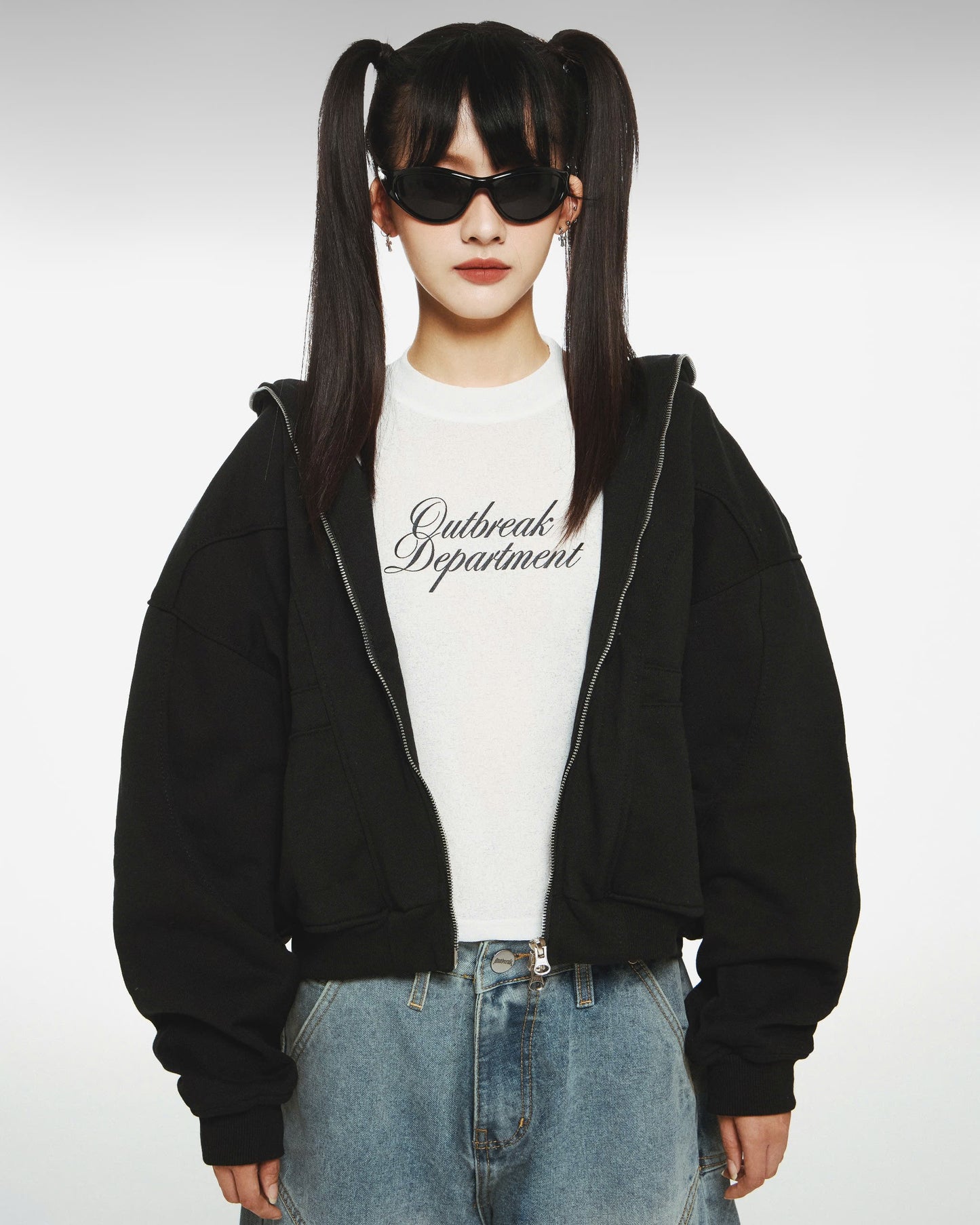 OUTBREAK POCKET ZIP HOODIE (BLACK)