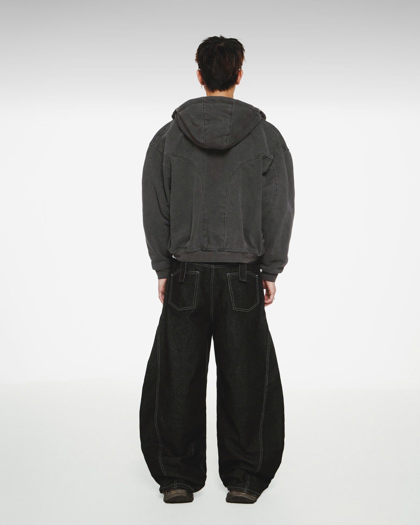 Curved Wide Leg Pants