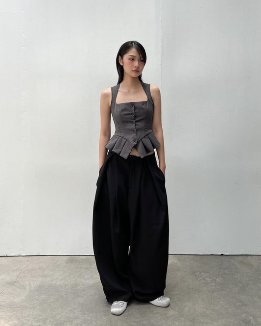 MELANCHOLY CLARISSE BUSTIER TOP (DARK GREY)