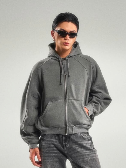 Spliced Washed Hoodie