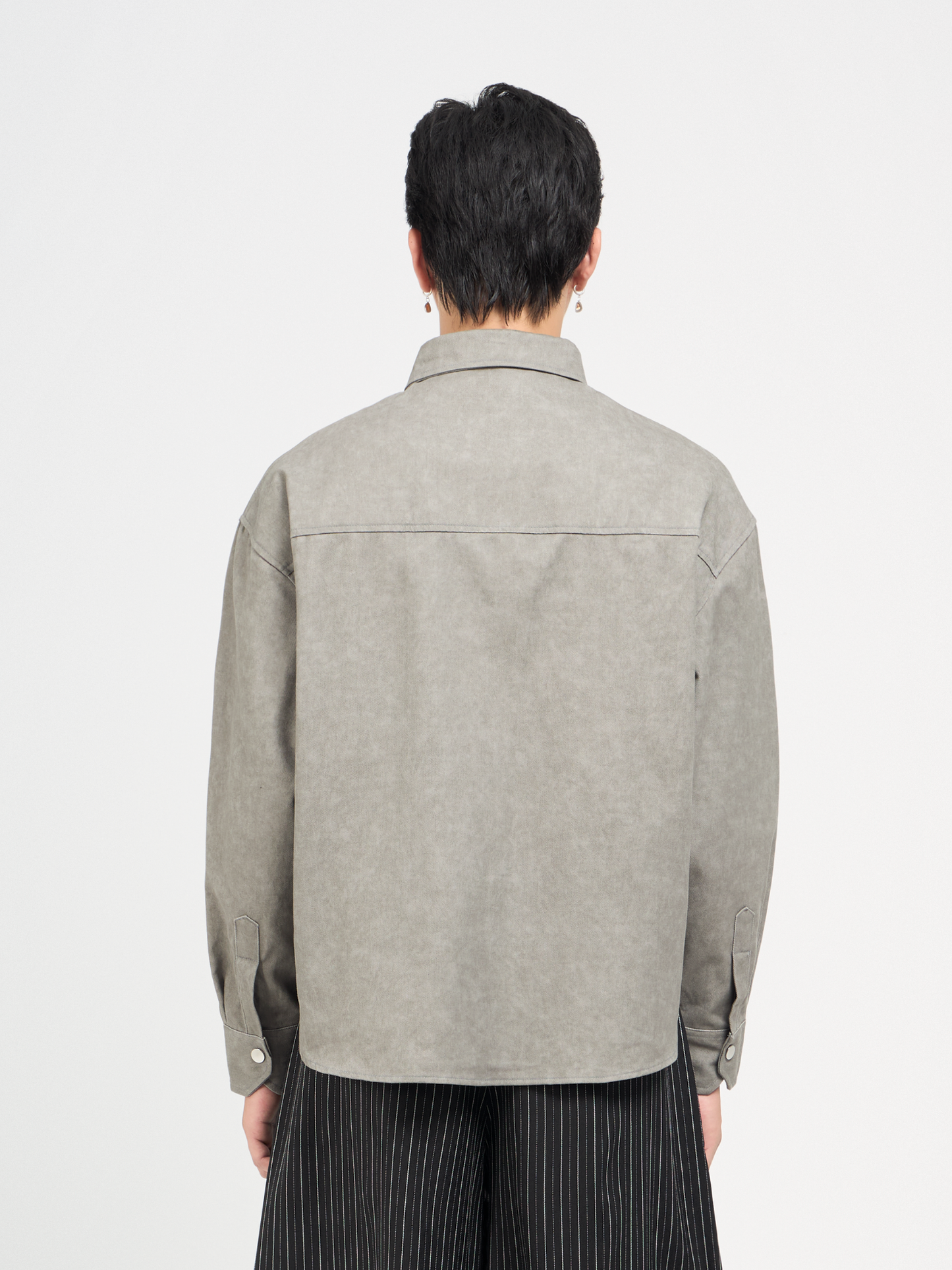 Bleach Effect Oversized Shirt