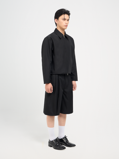 Wide Leg Khaki Shorts