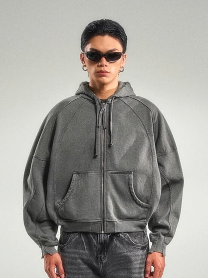 Spliced Washed Hoodie
