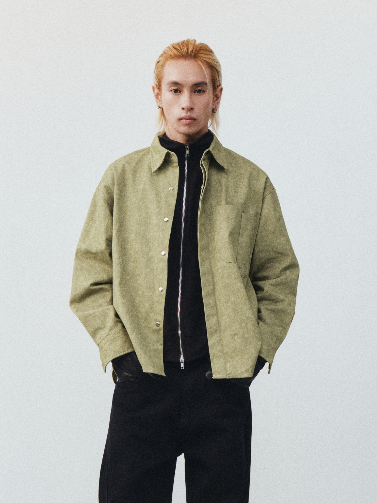 Bleach Effect Oversized Shirt