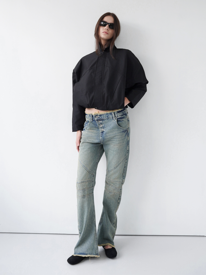 Darja Washed Flared Denim Pants