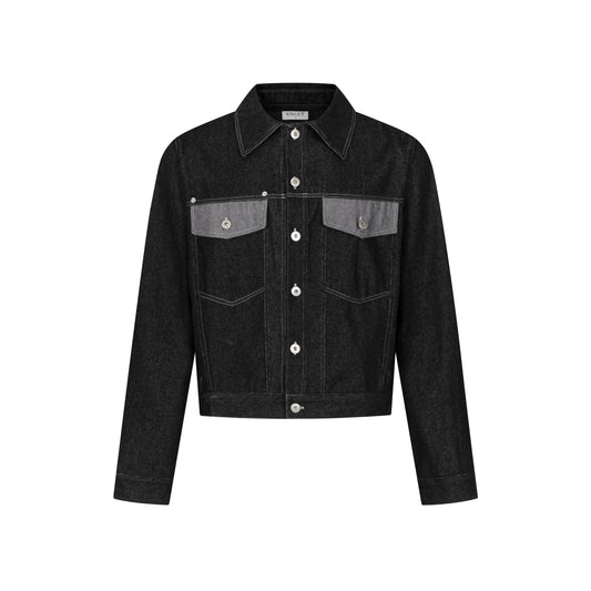 Contrast Pocket Raw Denim Jacket