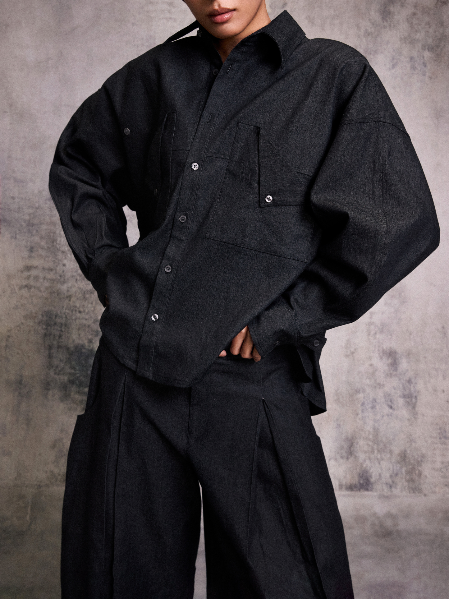 Split Denim Shirt