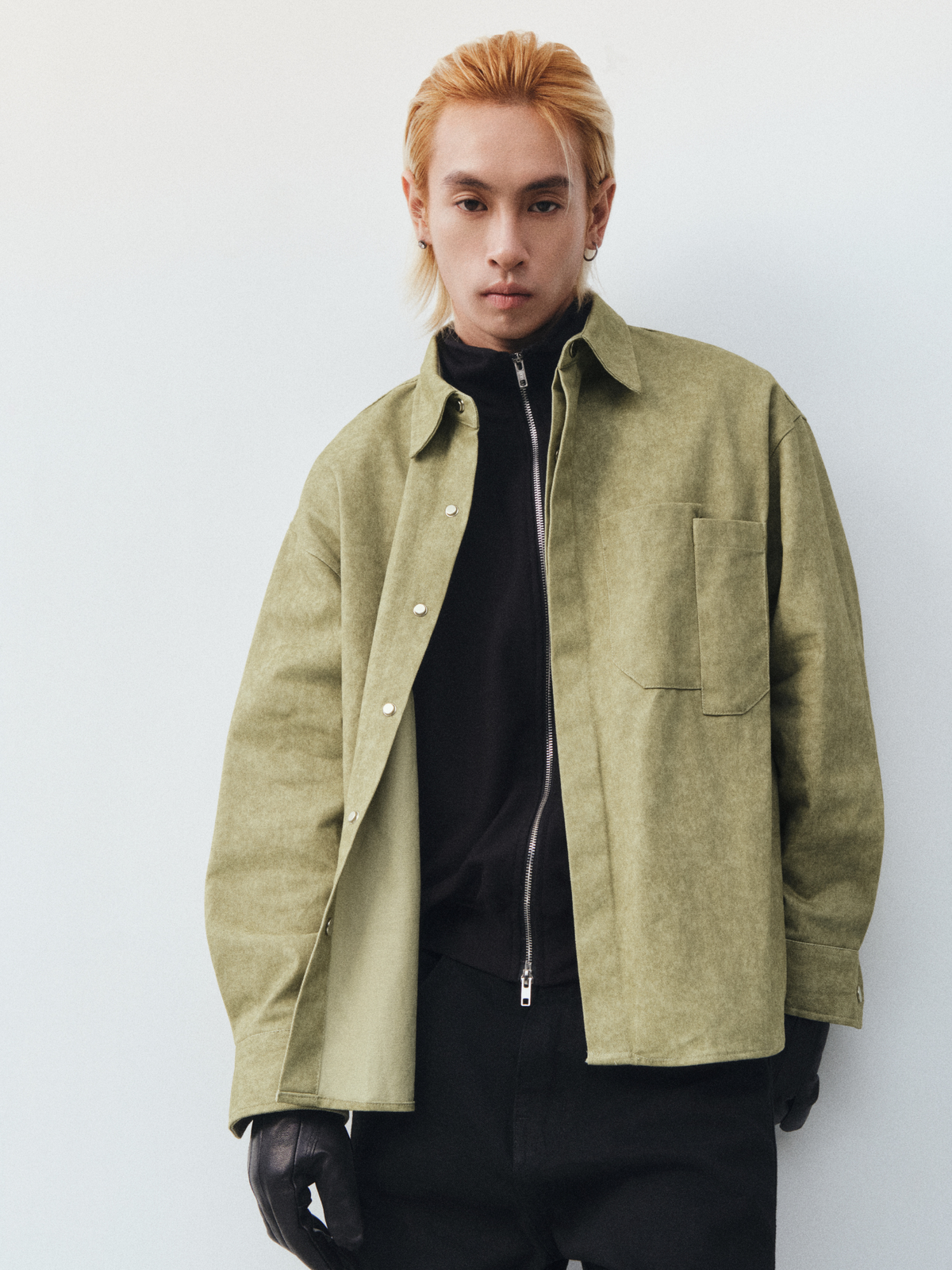 Bleach Effect Oversized Shirt