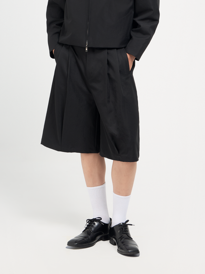 Wide Leg Khaki Shorts