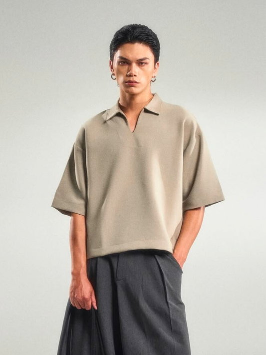 Boxy V-Neck Polo