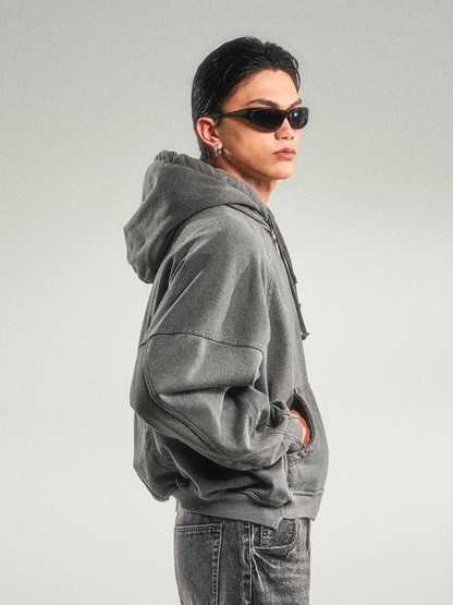 Spliced Washed Hoodie