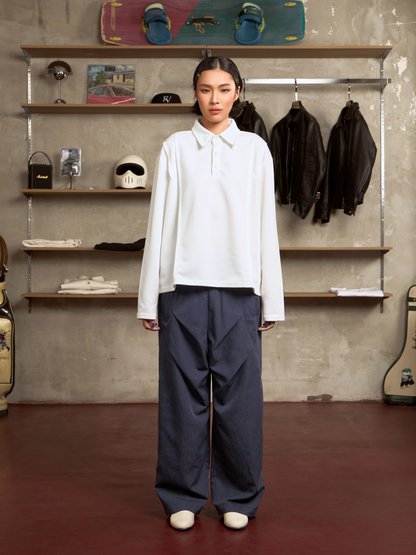Mono Pleats Wide Pants