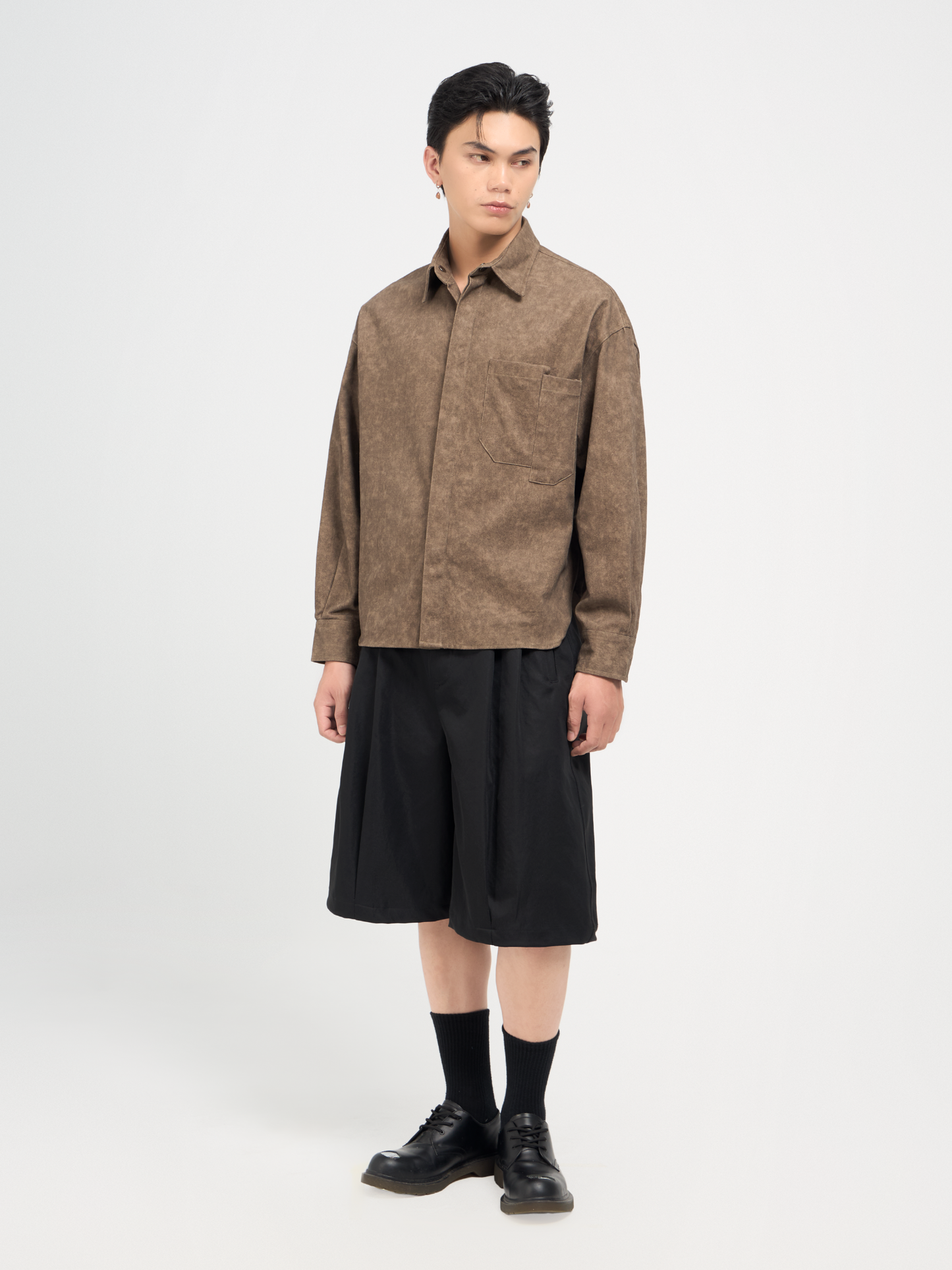 Bleach Effect Oversized Shirt