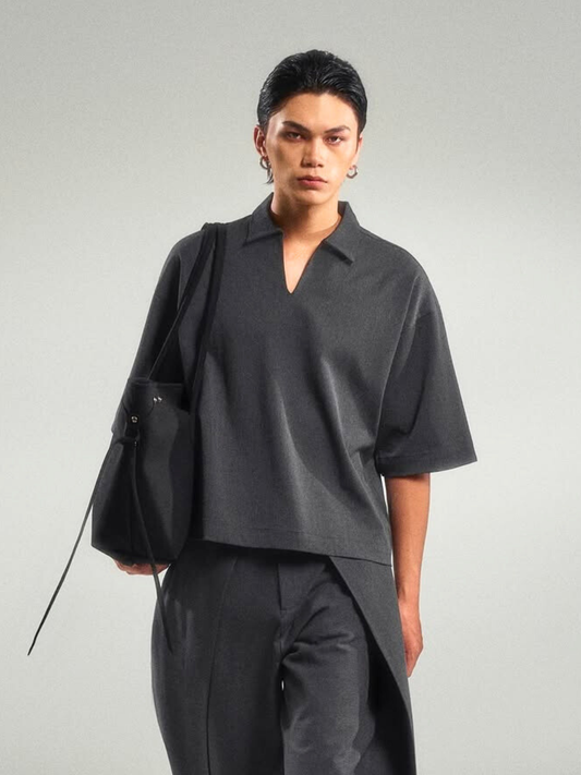 Boxy V-Neck Polo