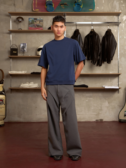 Mono Pleats Wide Pants