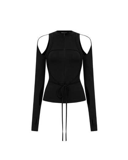 SAGITTARIUS.APLUS SWIRLING CUT-OUT LONG SLEEVE