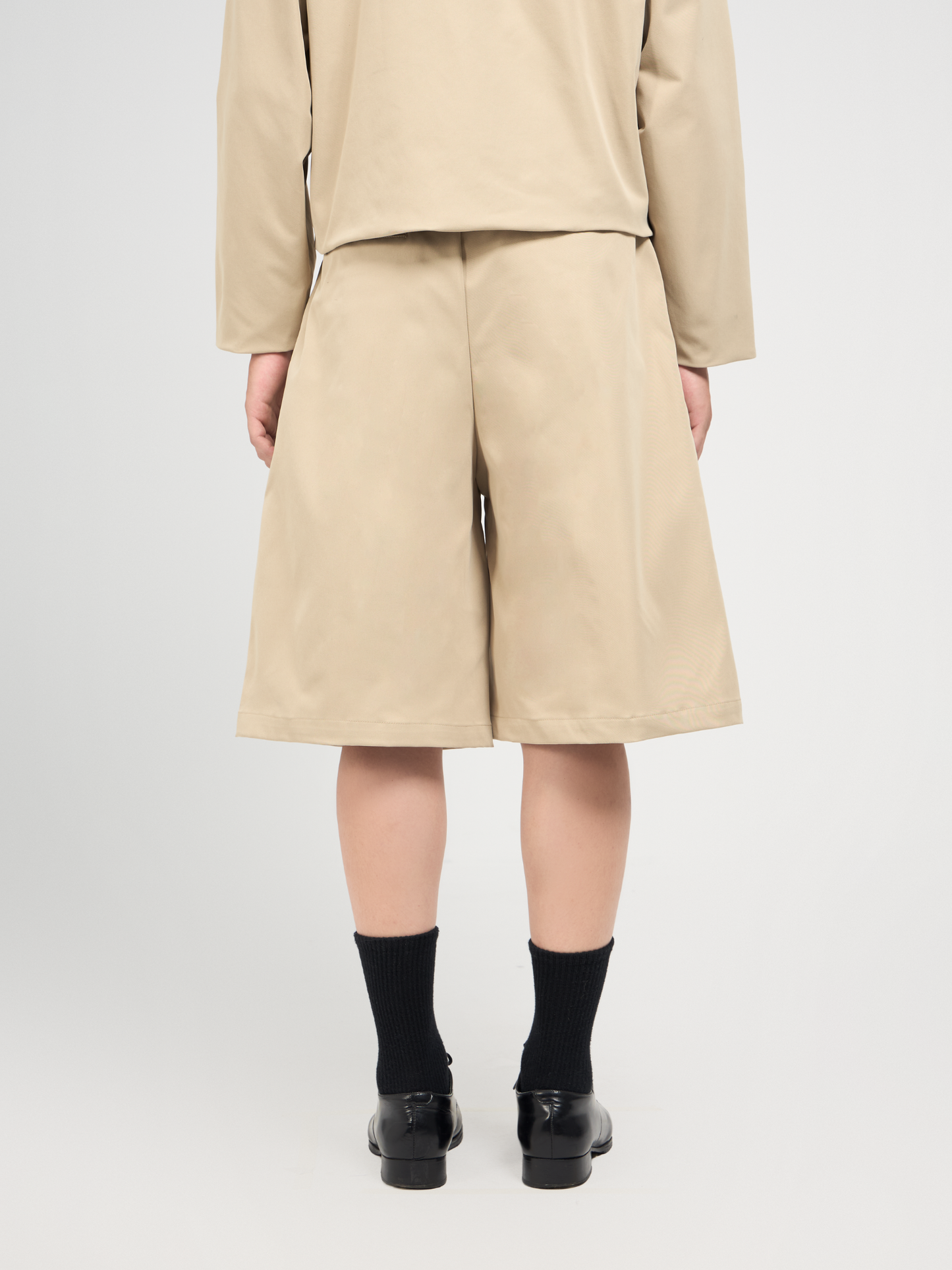 Wide Leg Khaki Shorts
