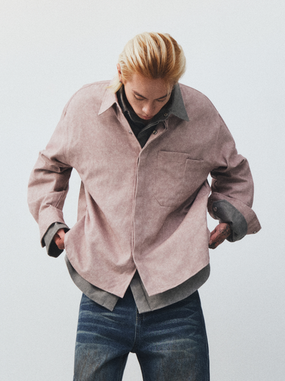 Bleach Effect Oversized Shirt