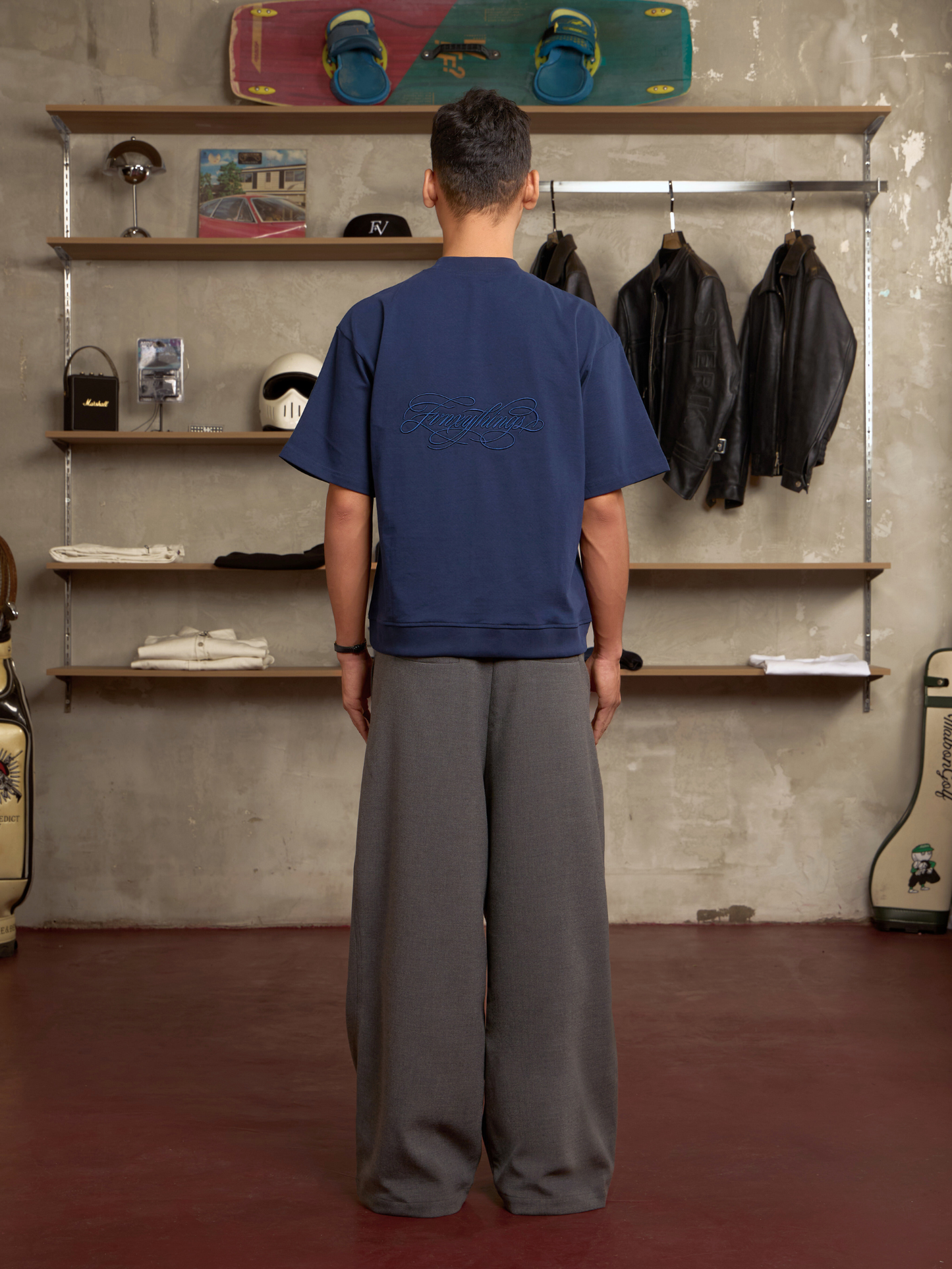 Mono Pleats Wide Pants