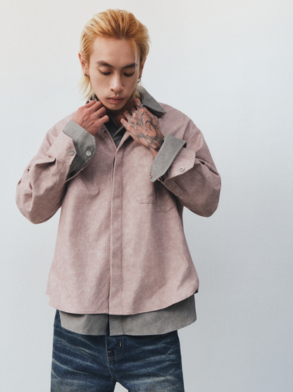 Bleach Effect Oversized Shirt