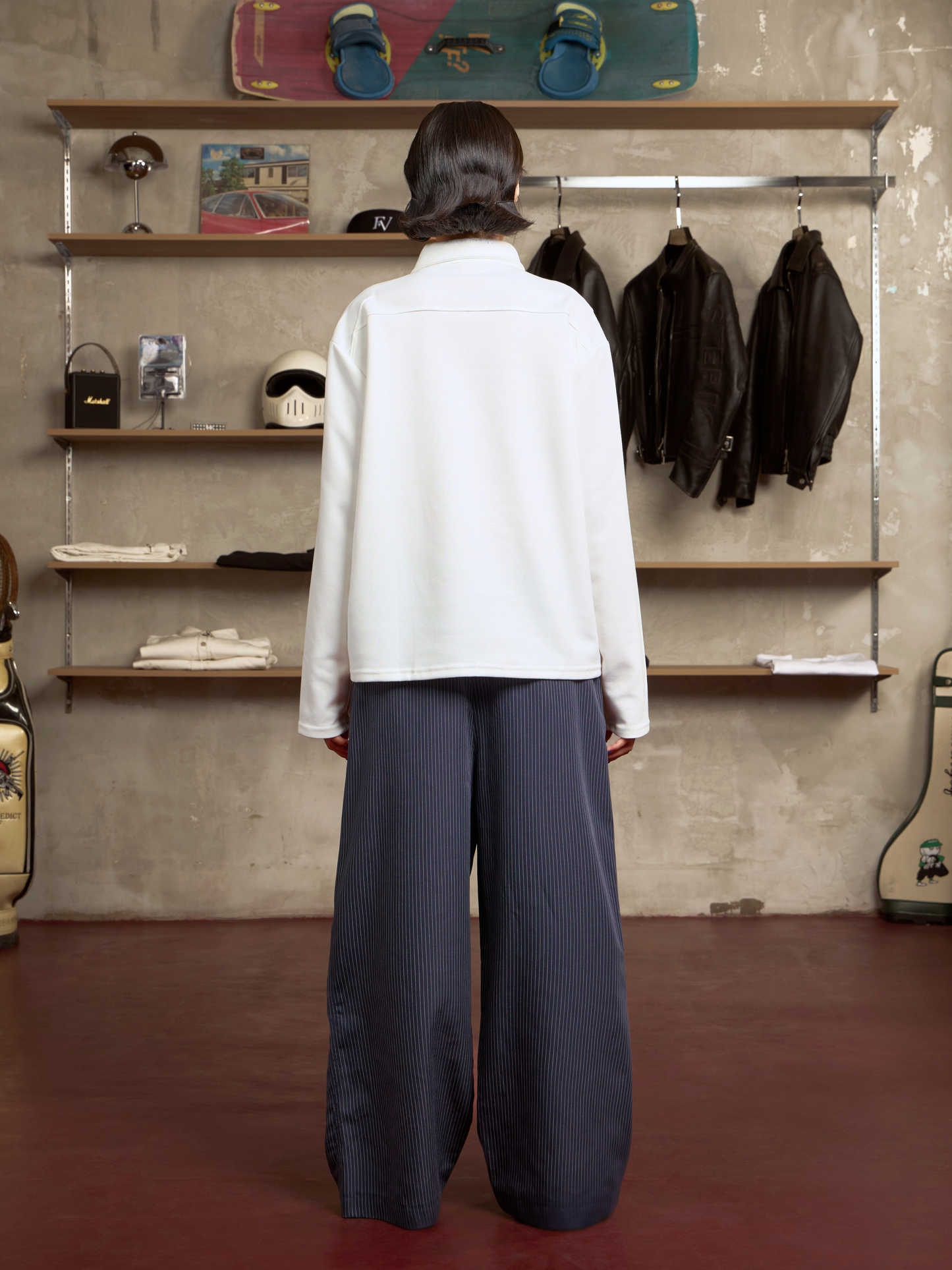 Mono Pleats Wide Pants