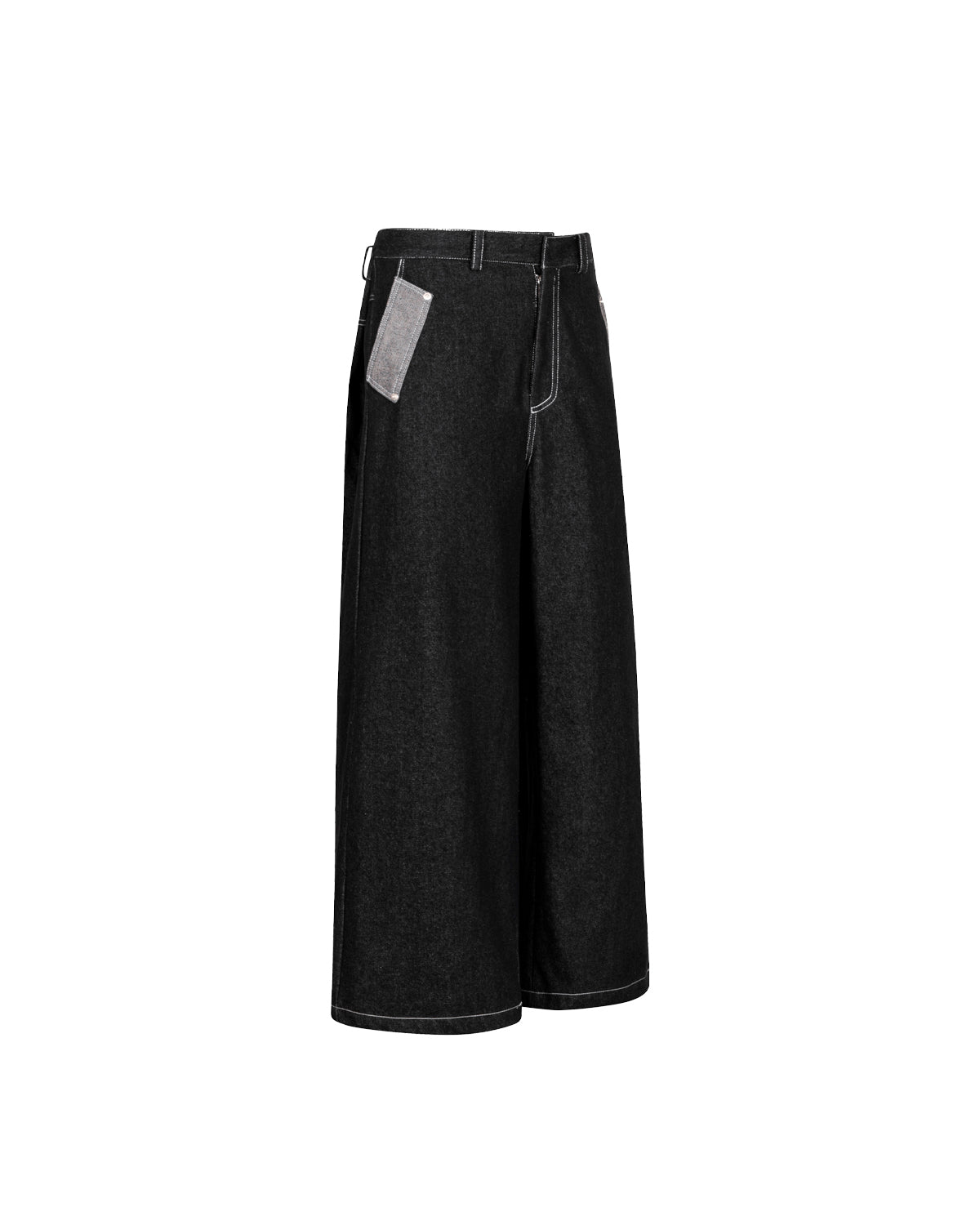 Contrast Pocket Raw Denim Pants