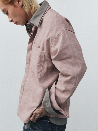 Bleach Effect Oversized Shirt