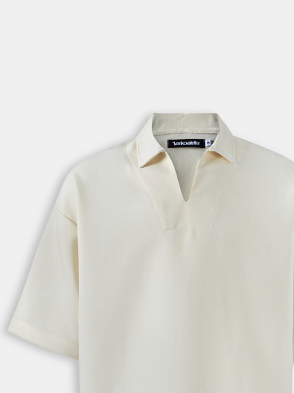 Boxy V-Neck Polo