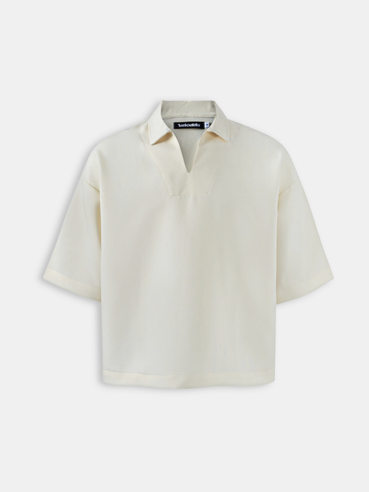 Boxy V-Neck Polo