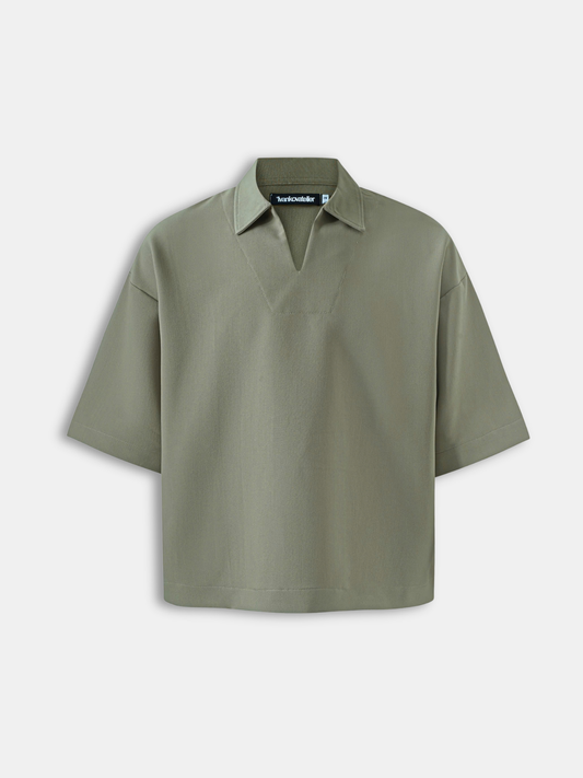 Boxy V-Neck Polo