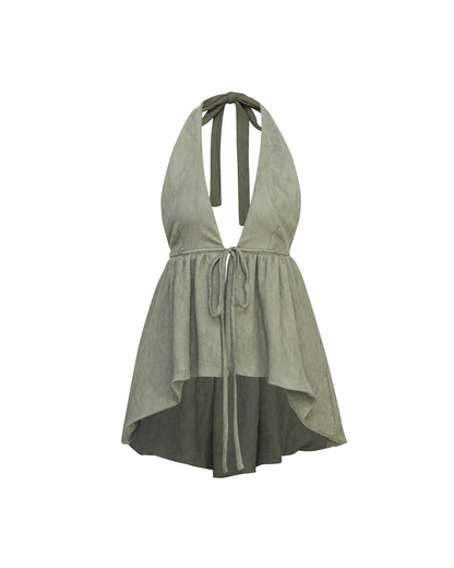 MELANCHOLY JADELYLI PEPLUM TOP (SAGE)