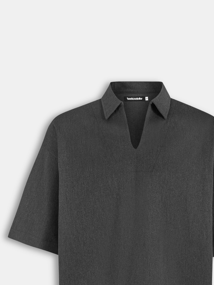 Boxy V-Neck Polo