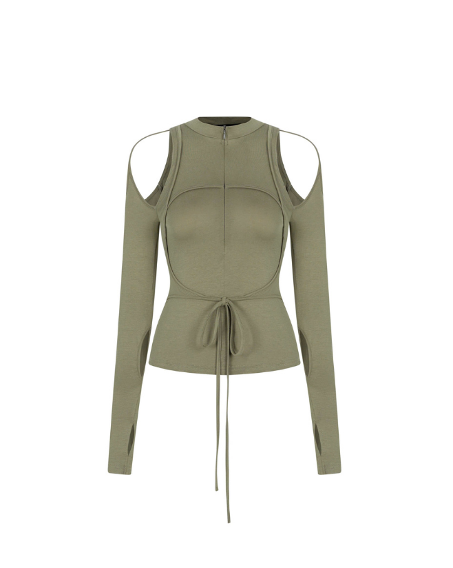SAGITTARIUS.APLUS SWIRLING CUT-OUT LONG SLEEVE