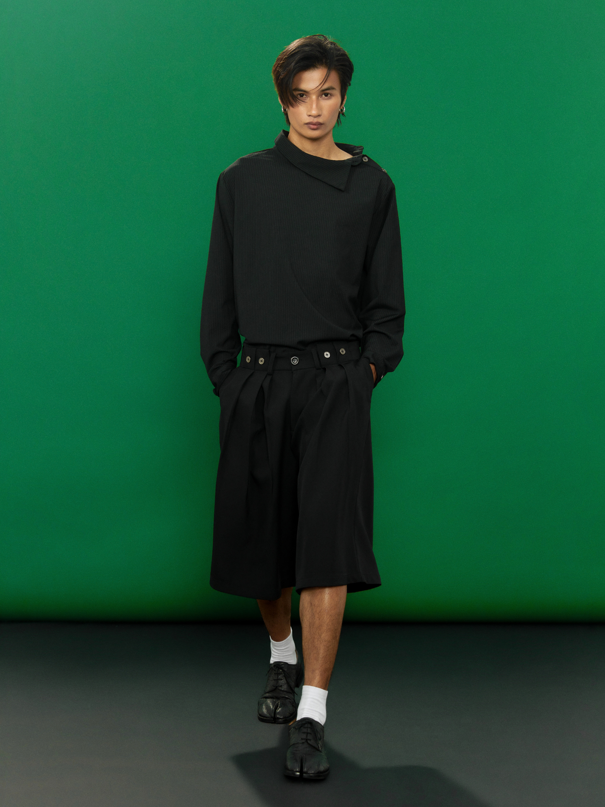 Cinch Back Pleated Culottes