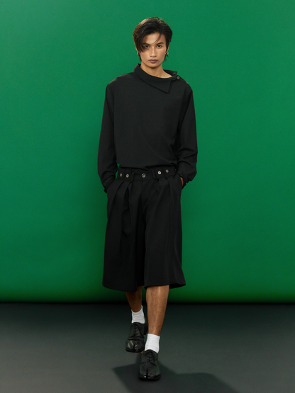Cinch Back Pleated Culottes