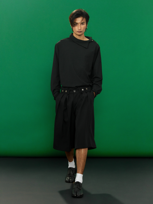 Cinch Back Pleated Culottes
