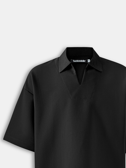 Boxy V-Neck Polo