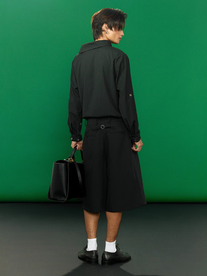 Cinch Back Pleated Culottes